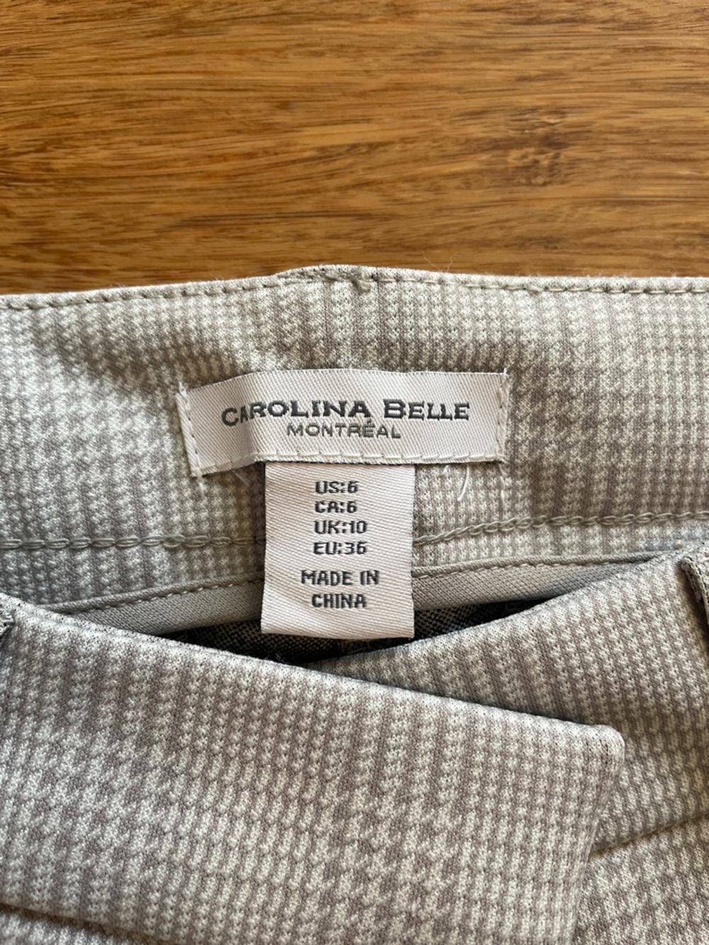 Carolina Belle Light Gray Houndstooth Trousers